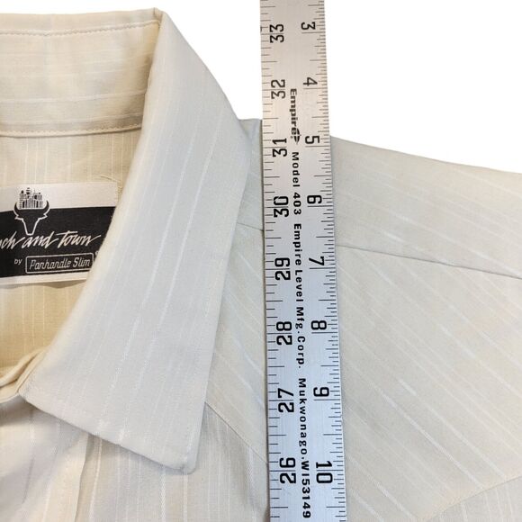 Ranch and Town Vtg Panhandle Slim Pearl Snap Long Slv Western Shirt Sz 16.5x36 - Picture 7 of 10